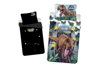 Jurassic World Dekbedovertrek Roar Glow in the Dark - Katoen