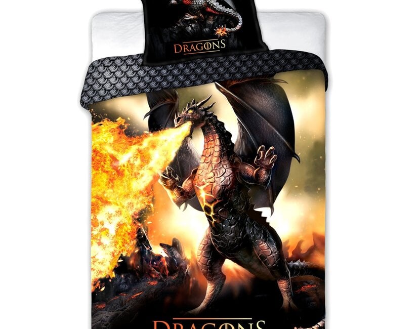 Draak Dekbedovertrek, Dragons - 140 x 200 cm + 70 x 90 cm - Katoen