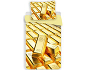 Goud Dekbedovertrek, Gold Bars - 140 x 200 + 70 x 90 cm - Polyester