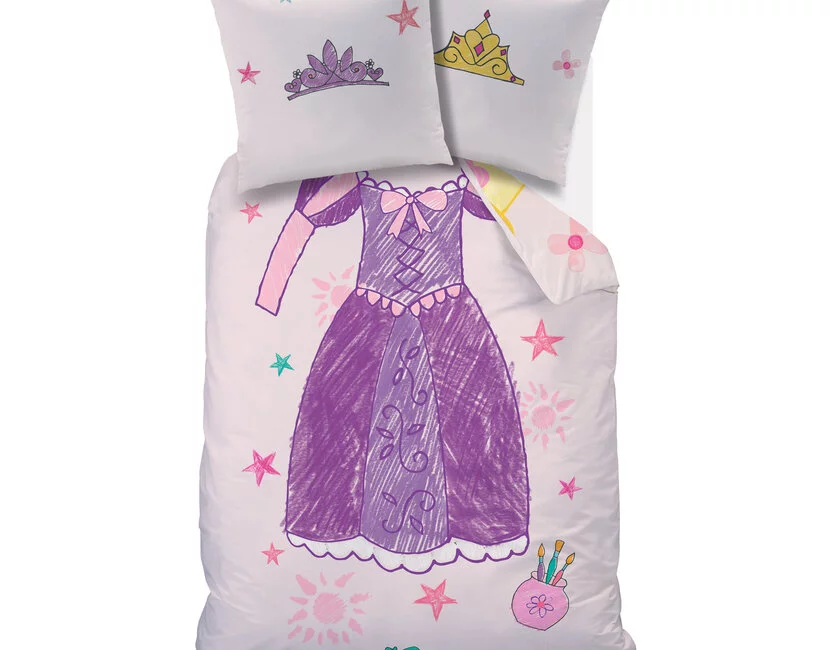 Disney Princess Dekbedovertrek Jurk - 140 x 200 + 63 x 63 cm - Katoen