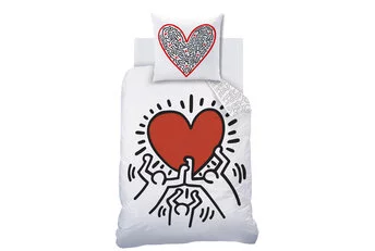 Keith Haring Dekbedovertrek Red Love - Katoen