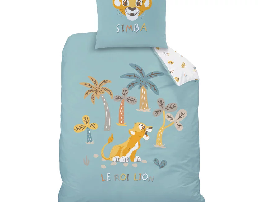 Disney The Lion King Dekbedovertrek, Savana - Eenpersoons - 140 x 200 + 63 x 63 cm - Katoen
