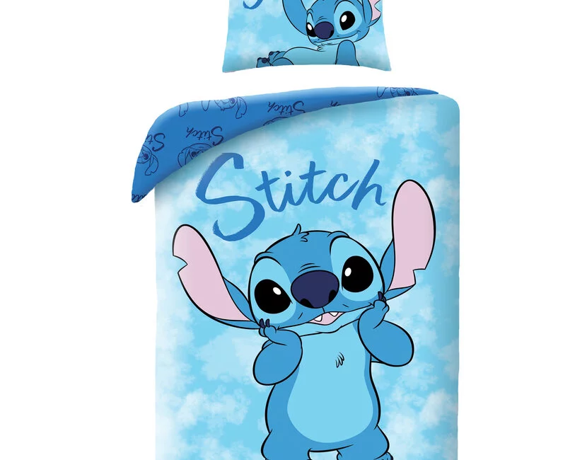 Disney Lilo & Stitch Dekbedovertrek, Smile - Eenpersoons - 140 - 200 cm / 70 x 90 cm - Katoen