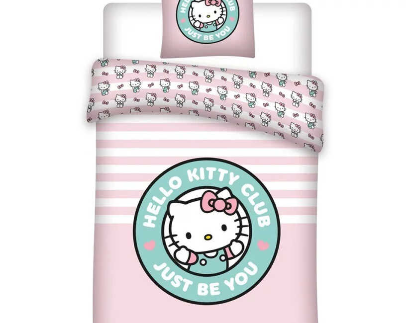 Hello Kitty Dekbedovertrek, Just be You - Eenpersoons - 140 x 200 / 65 x 65 cm - Polykatoen