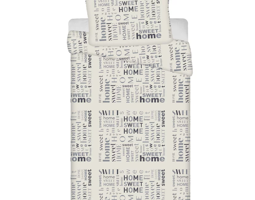 Sweet Home Dekbedovertrek, Home Sweet Home - Eenpersoons - 140 x 200 + 70 x 90 cm  - Teddy Fleece
