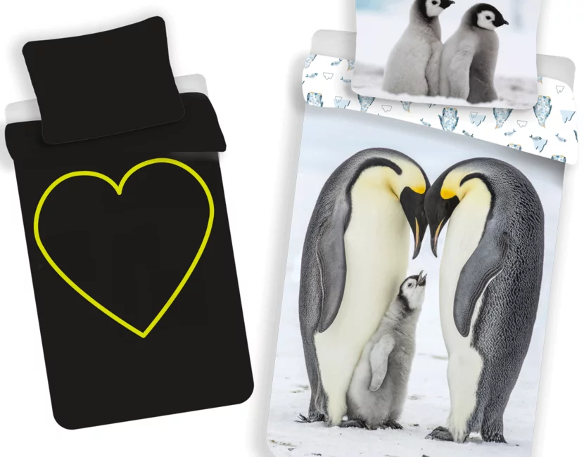Animal Pictures Dekbedovertrek - Pinguin Glow in the Dark - 140 x 200 + 70 x 90 cm - Katoen