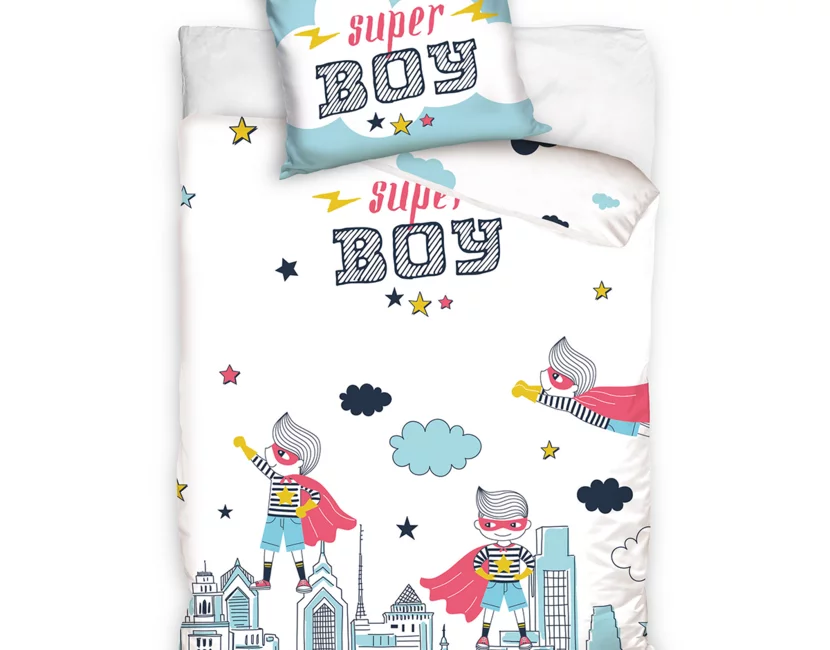 Super Boy Dekbedovertrek Skyline Glow in the Dark - 140 x 200 + 70 x 90 cm - Katoen