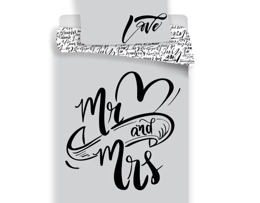 Mr & Mrs Dekbedovertrek - 140x200 + 70x90cm - Katoen