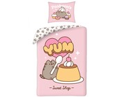 Pusheen  Dekbedovertrek, Yum - Eenpersoons - 140 x 200 + 70 x 90 cm  - Katoen