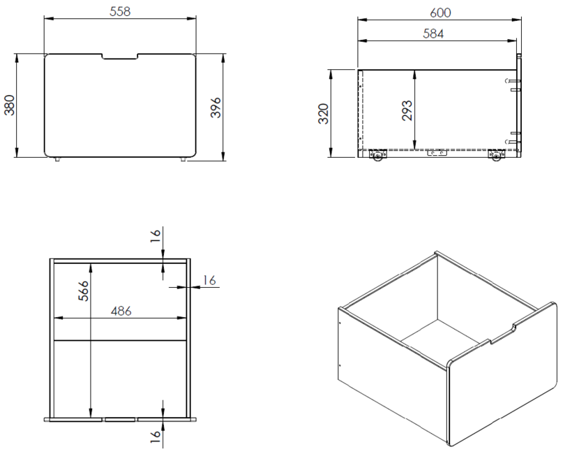 Halfhoogslaper Pino - Grijs - 90x200cm - met glijbaan, 2 lades en bedplank (variant 4)