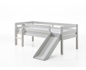 Halfhoogslaper Pino - Wit - 90x200 - met glijbaan, 2 lades en bedplank (variant 4)