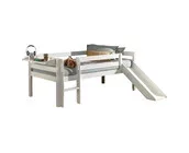 Halfhoogslaper Pino - Wit - 90x200 - met glijbaan en bedplank (variant 3)