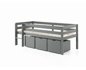 Halfhoogslaper Pino - Grijs - 90x200cm - met 3 lades (variant 5)
