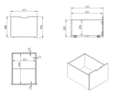 Halfhoogslaper Pino - Grijs - 90x200cm - met 3 lades (variant 5)