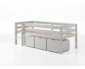 Halfhoogslaper Pino - Wit - 90x200 - met 3 lades (variant 5)