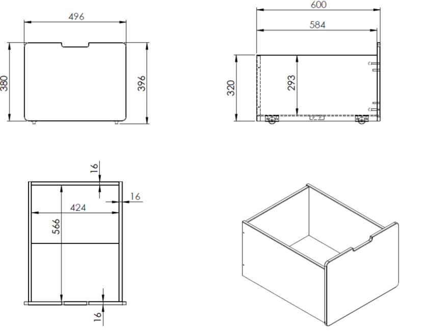 Halfhoogslaper Pino - Wit - 90x200 - met 3 lades en bedplank (variant 6)