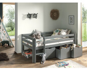 Halfhoogslaper Pino - Grijs - 90x200cm - met 3 lades en bedplank (variant 6)