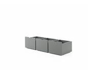 Halfhoogslaper Pino - Grijs - 90x200cm - met 3 lades en bedplank (variant 6)