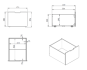 Halfhoogslaper Pino - Grijs - 90x200cm - met 3 lades en bedplank (variant 6)