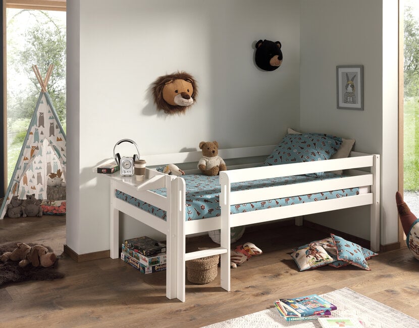 Halfhoogslaper Pino - Wit - 90x200 - alleen het bed (variant 2)
