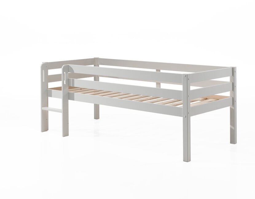 Halfhoogslaper Pino - Wit - 90x200 - alleen het bed (variant 2)
