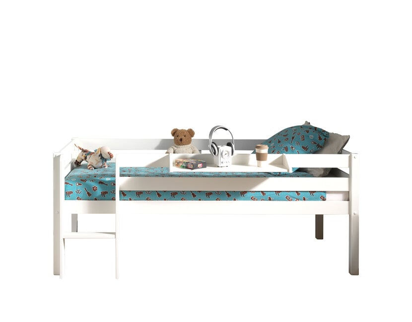 Halfhoogslaper Pino - Wit - 90x200 - alleen het bed (variant 2)