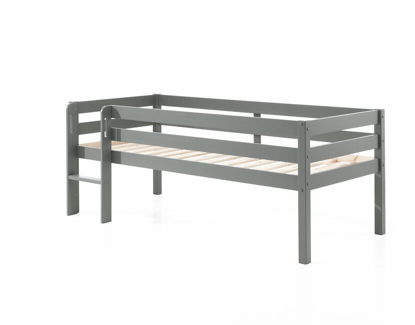 Halfhoogslaper Pino - Grijs - 90x200cm - alleen het bed (variant 1)