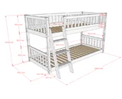 Stapelbed Montessori - Ronald - Wit- 90x200