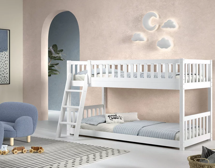 Stapelbed Montessori - Ronald - Wit- 90x200