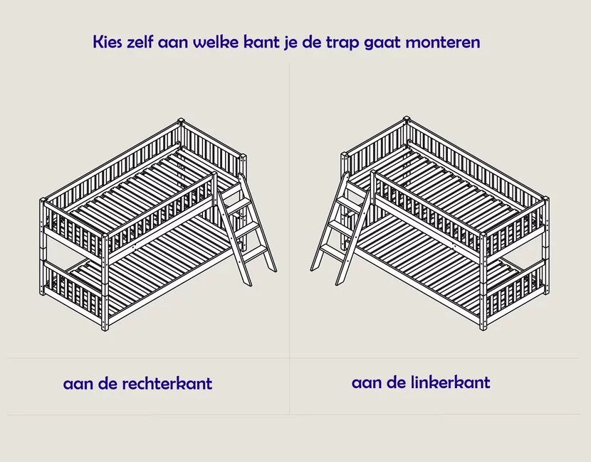 Stapelbed Montessori - Ronald - Wit- 90x200