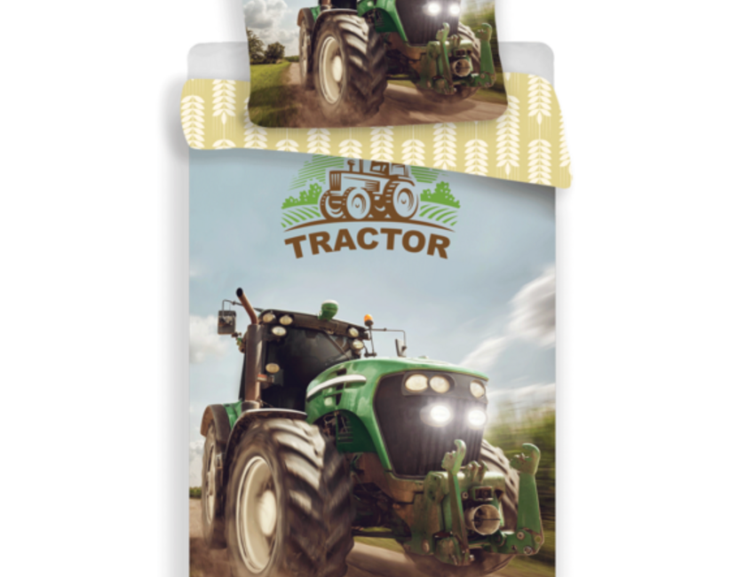 Sweet Home Dekbedovertrek, Tractor - Eenpersoons - 140 x 200 cm / 70 x 90 cm - Katoen
