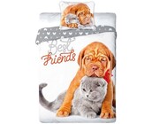 Animal Pictures Dekbedovertrek Cat & Dog - 140x200 + 70x90cm - 100% katoen