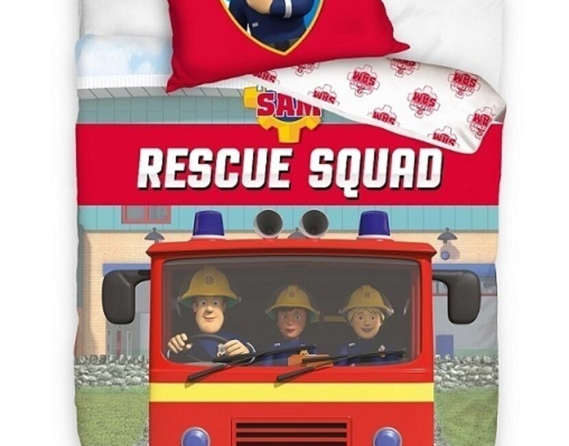 Brandweerman Sam Dekbedovertrek, Rescue Squad - Eenpersoons - 140 x 200 + 60 x 70 cm - Katoen