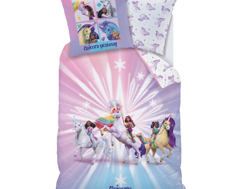 Unicorn Academy Dekbedovertrek Stars - 140 x 200 + 63 x 63 cm - Katoen