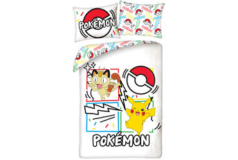 Pokemon Dekbedovertrek, Meowth - Polyester - Gratis bezorgd