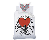 Keith Haring Dekbedovertrek Red Love - 140 x 200 + 63 x 63 cm - Katoen