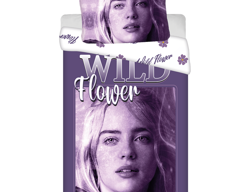 Billie Eilish Dekbedovertrek, Wild Flower - Eenpersoons - 140 x 200 cm / 70 x 90 cm - Katoen