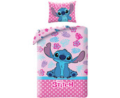 Disney Lilo & Stitch Dekbedovertrek, Pink - Eenpersoons - 140 - 200 cm / 70 x 90 cm - Katoen