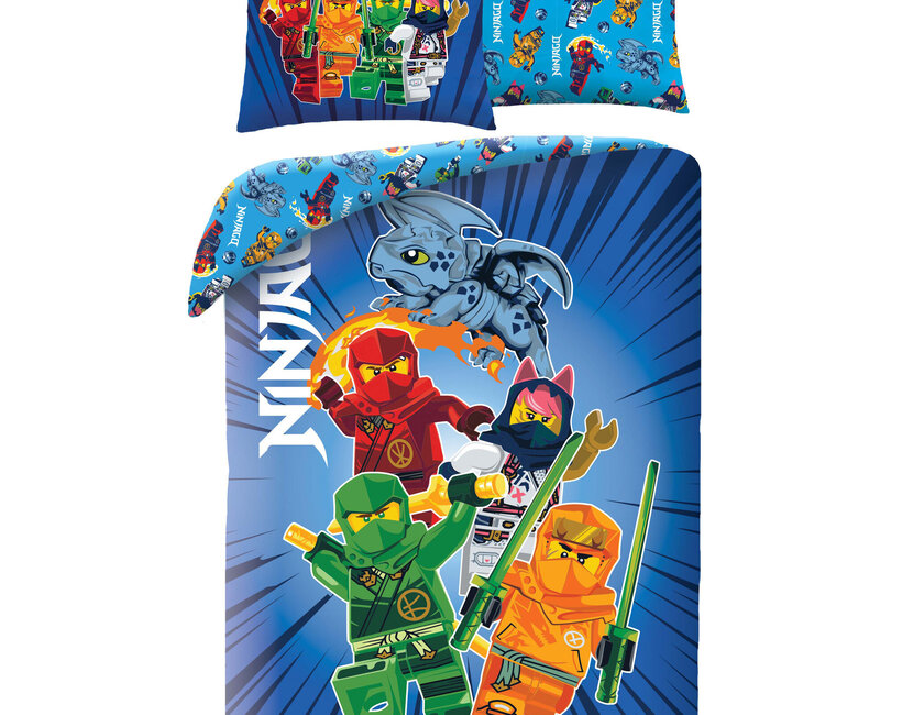 Lego Ninjago Dekbedovertrek, Mini-Fig - Eenpersoons - 140 x 200 + 70 x 90 cm - Polyester