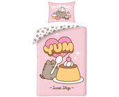 Pusheen  Dekbedovertrek, Yum - Eenpersoons - 140 x 200 + 70 x 90 cm  - Katoen