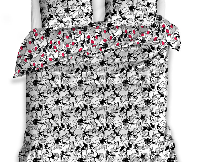 Looney Tunes Dekbedovertrek, Sylvester - 140 x 200 + 70 x 90 cm - Katoen