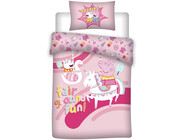 Peppa Pig Dekbedovertrek Unicorn - 140 x 200 cm + 1 kussensloop 65 x 65 cm - Katoen