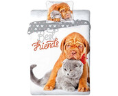 Animal Pictures Dekbedovertrek Cat & Dog - 140x200 + 70x90cm - 100% katoen