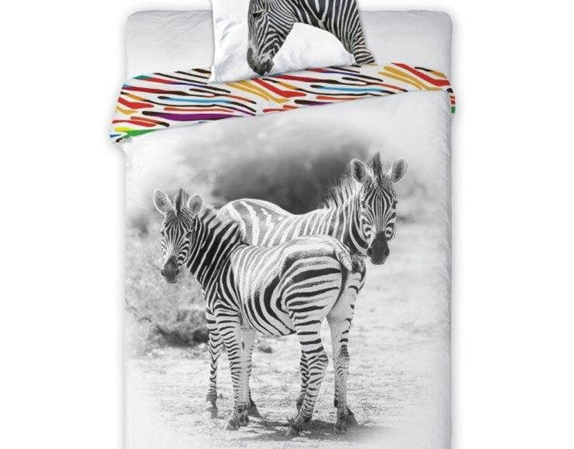 Animal Pictures Dekbedovertrek Zebra 140 x 200 cm + 1 kussensloop 70 x 90 cm 100% katoen