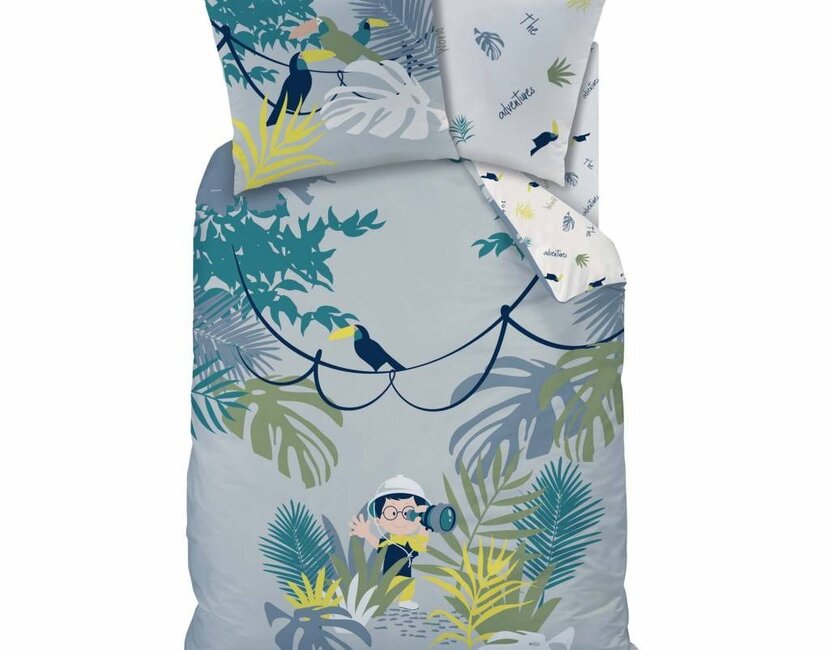 Matt & Rose Dekbedovertrek Onderzoeker 140 x 200 cm + 1 kussensloop 63 x 63 cm - 100% Katoen