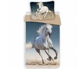 Animal Pictures Dekbedovertrek wit paard - 140x200 cm / 70x90 cm - Katoen