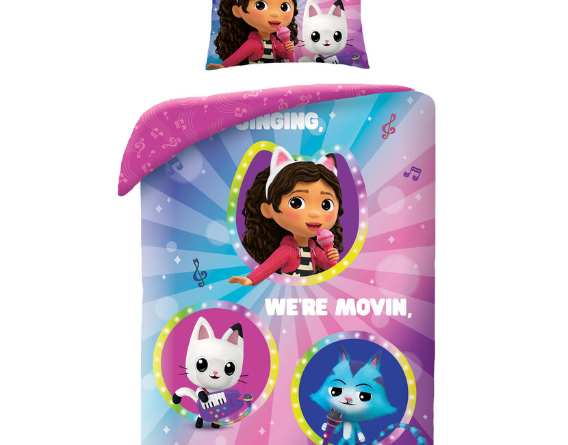 Gabby's Poppenhuis Dekbedovertrek, We're Groovin - Eenpersoons - 140 x 200 + 70 x 90 cm - Polyester