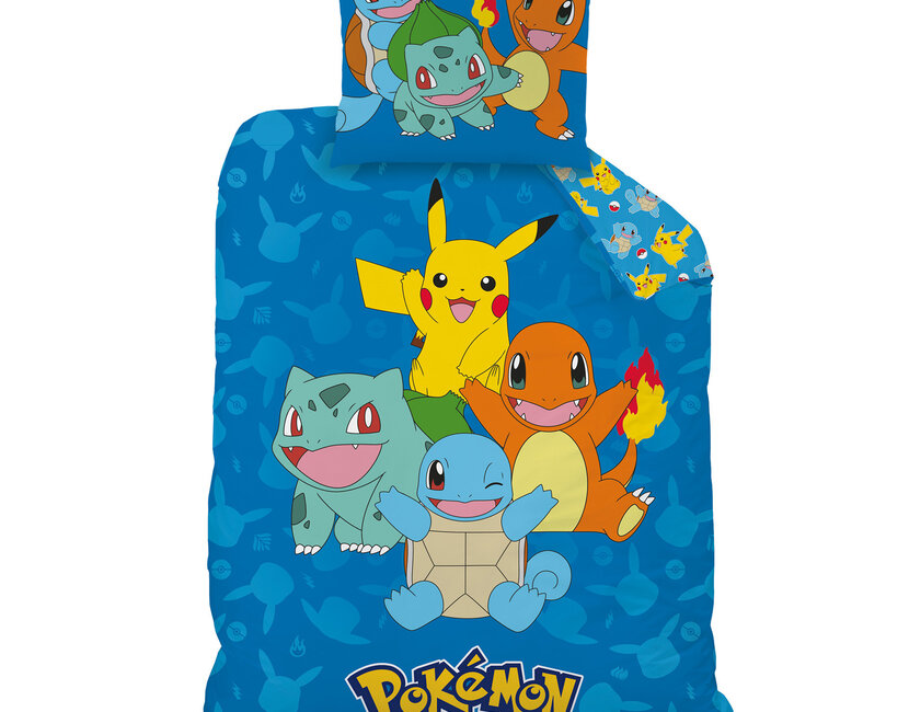 Pokémon Dekbedovertrek, Goodbye - Eenpersoons -140 x 200 + 63 x 63 cm - Katoen