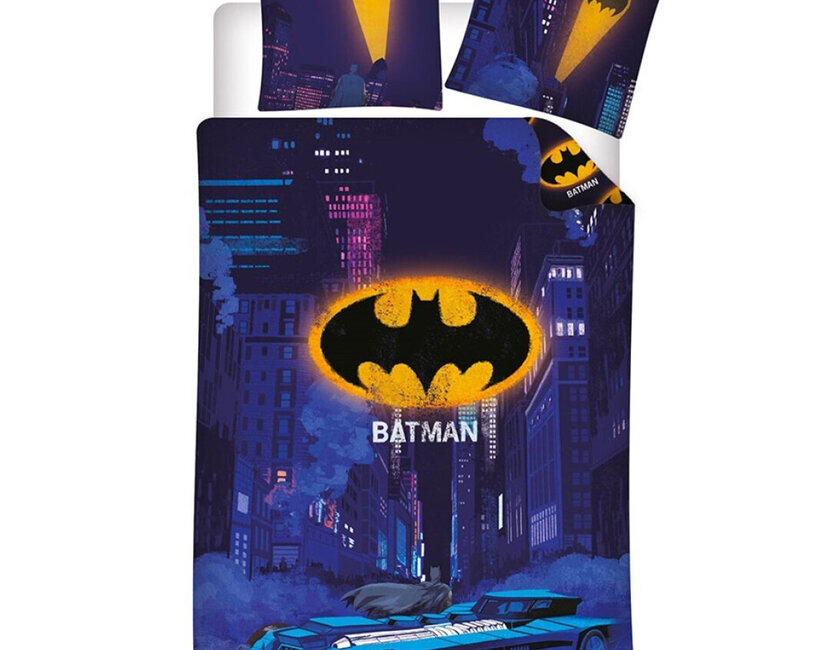 Batman Dekbedovertrek, Batmobile - Eenpersoons - 140 x 200 / 65 x 65 cm - Polykatoen