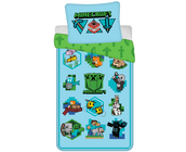 Minecraft Dekbedovertrek, Let's Play - Eenpersoons - 140 x 200 + 70 x 90 cm  - Katoen